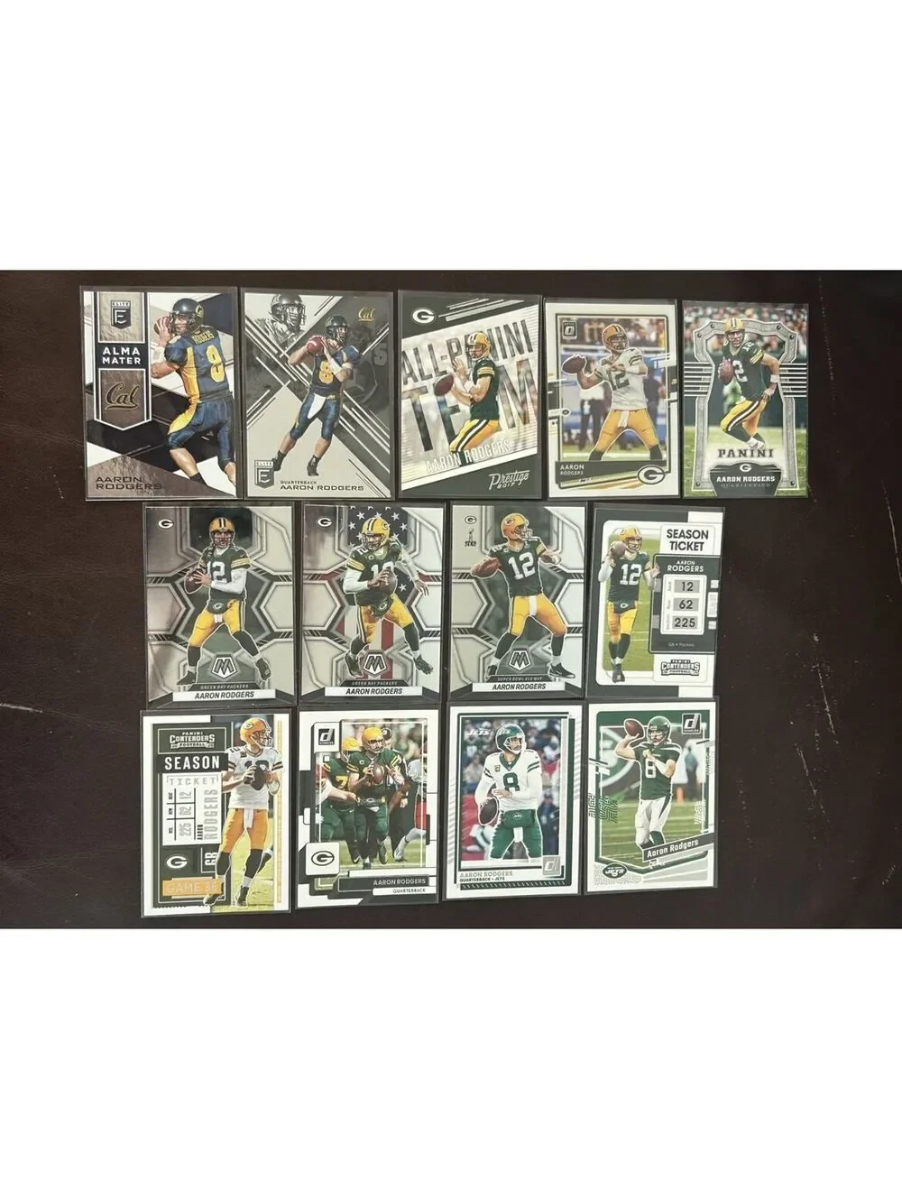 QB AARON RODGERS PANINI COLLECTION DONRUSS/MOSAIC/CONTENDERS + 13 CARD NM LOT